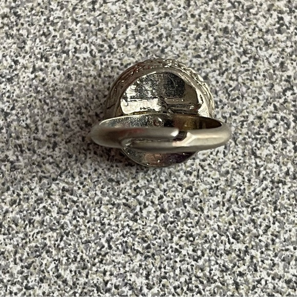 Vintage Leach & Gardner Garnet & Silver Circular Ring - Picture 13 of 15